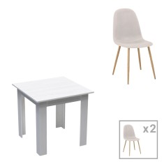 Set masa si scaune 3 piese Bella-Manka Alb 80x80x77 cm