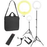 Lampa foto circulara 26 cm LED,lumina calda/rece + trepied + accesorii
