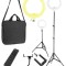 Lampa foto circulara 26 cm LED,lumina calda/rece + trepied + accesorii