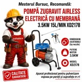 Cumpara ieftin Pompa zugravit airless electrica cu membrana 3.5KW 15L/min XD2178, aparat profesional pentru pulverizare vopsea pe pereți și suprafețe mari