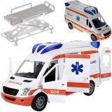 Ambulanta de jucarie cu lumini, sunete si targa pliabila Kruzzel