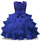 Rochita de ocazie albastra cu volanase (Marime Disponibila: 3-6 luni (Marimea, Superbaby