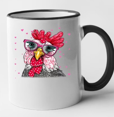 Cana maner negru personalizata Nerd Chicken model 6, INOVATIX&amp;reg;. 330ml foto