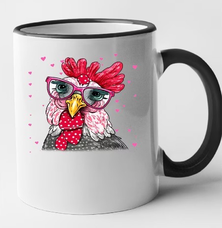 Cana maner negru personalizata Nerd Chicken model 6, INOVATIX&reg;. 330ml