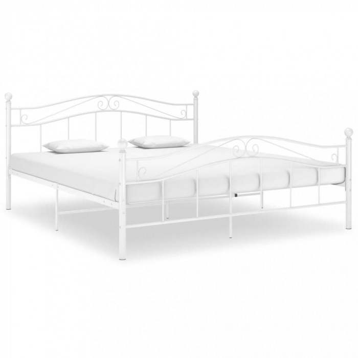 Cadru de pat, alb, 140x200 cm, metal GartenMobel Dekor