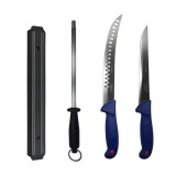 Cumpara ieftin Set profesional de macelarie, filetat transat, degresat, feliat, 2 cutite, suport magnetic, masat pentru ascutit