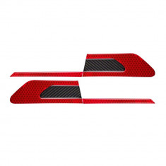 Set 2 stickere reflectorizante bumerang cu insertie carbon 5d, rosu