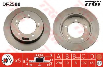 Disc frana SUZUKI JIMNY (FJ) (1998 - 2016) TRW DF2588 foto