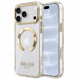 Husa MagSafe pentru Apple iPhone 18 Pro / 17 Pro, Guess, Metal Outline, Aurie