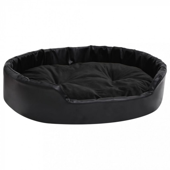 Pat pentru caini, negru, 90x79x20 cm, plus/piele ecologica