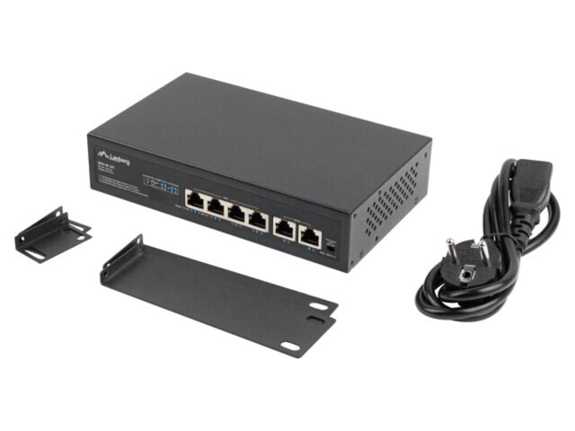 Switch Ethernet LANBERG 6 porturi RJ45 Fast Ethernet 100Mbps negru 1U rack