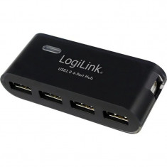 HUB extern LOGILINK porturi USB: USB 2.0 x 4 conectare prin USB 2.0 alimentare retea 220 V negru UA0085