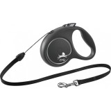 Lesa pentru caini Flexi, Retractabila, Pana la 20 kg, M, 5 metri, Argintiu