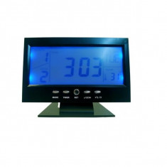 Ceas Electronic Digital cu Senzor Acustic Alarma si Termometru DS8082 foto