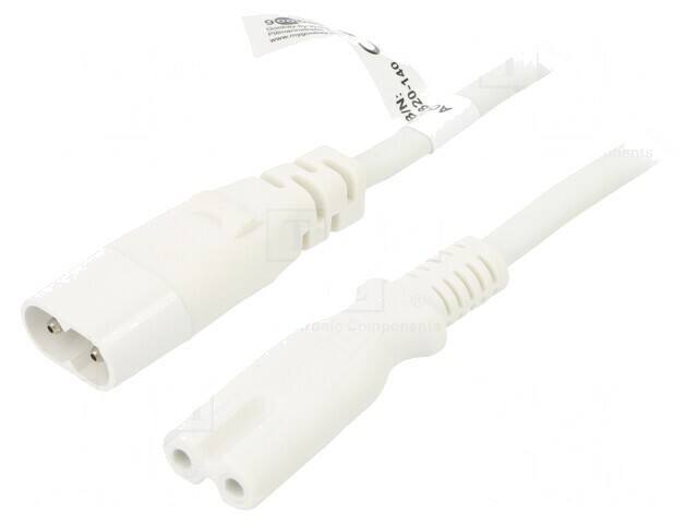 Cablu Alimentare IEC C7 C8 2m Alb