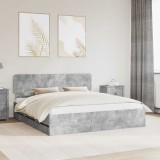 Cumpara ieftin Cadru de pat cu sertar Gri Beton 180 x 200 cm Lemn prelucrat