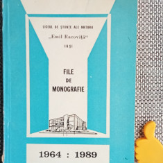 File de monografie Liceul Emil Racovita Iasi 1964 1989