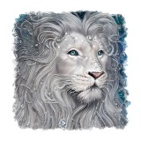 Sticker decorativ Leu, Alb, 55 cm, 11381ST