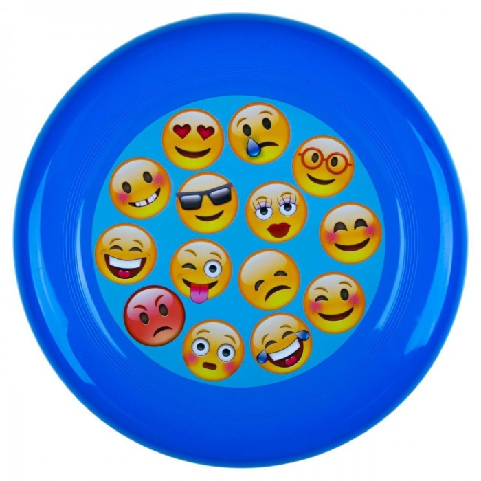 Disc zburator frisbee,model emoji, 23cm, albastru Disc zburator frisbee,model emoji, 23cm, albastru
