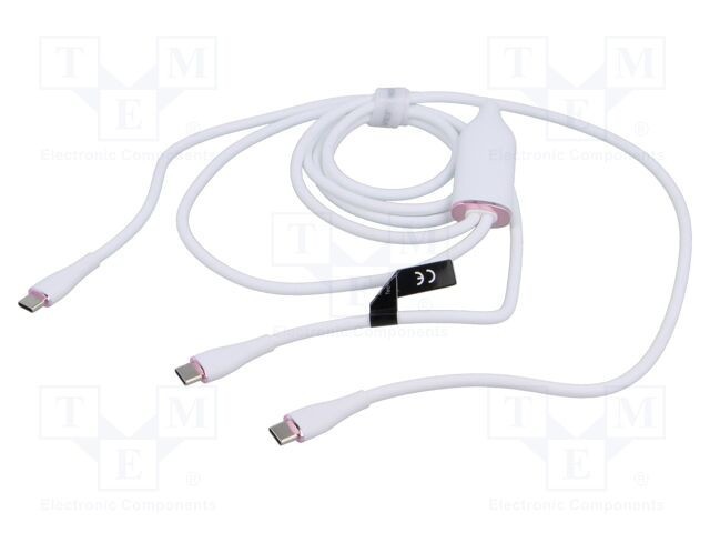 Cablu USB 2.0 USB-C VENTION 1,5m alb nichelat x2