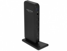 Docking Station USB-C la HDMI / Displayport v1.4 / USB 3.2 / Gigabit LAN / PD 3.0, Delock 87746