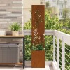 VidaXL Ecran de intimitate pentru grădină Floral Ruginit 32 x 140 cm 876412