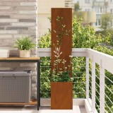 vidaXL Ecran de intimitate pentru grădină Floral Ruginit 32 x 140 cm