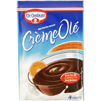 Creme Desert Ole Dr. Oetker, 76 g, Aroma Ciocolata Neagra si Portocale, Creme pentru Desert Dr Oetker cu Ciocolata, Creme Ole cu Ciocolata pentru Dese foto