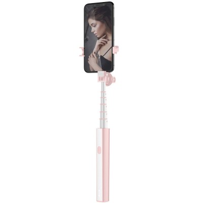 Selfie Stick cu Declansator Camera Bluetooth Usams Meyan ZB6902, Roz foto