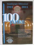 Carton filatelic numismatic german 300 x 210 mm 10 Euro 2011 UNC Tunelul Elbei, Europa, Cupru-Nichel, Circulata
