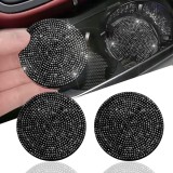 Set de 2 coastere JanYoo, silicon, negru, 7 cm