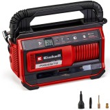 Compresor pe acumulator Einhell Power X-Change PRESSITO 18/25, 18 V, 11 bar presiune maxima, set de adaptoare din 3 piese, furtun de inalta presiune d