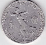 Austria 5 Corona COROANE KORONA 1908 Comemorativa, Europa, Argint