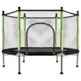 Trambulina pentru copii cu plasa de protectie 140 cm, 150 kg, verde