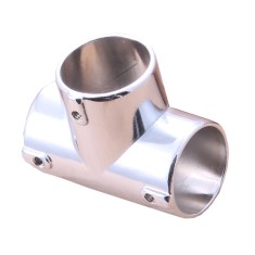 Teu metalic pentru trecere bara, crom lucios, &Oslash; interior 25 mm