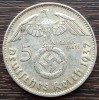 (A731) MONEDA DIN ARGINT GERMANIA - 5 MARK 1937, LIT. J, VARIANTA CU SWASTIKA, Europa