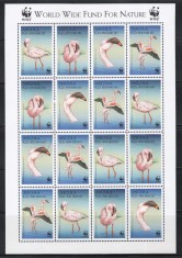 Angola 1999 - Specii pe cale de dispariție - Flamingo mic, MC de 4 Serii, MNH
