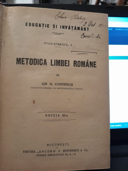 METODICA LIMBEI ROMANE - GH . N . COSTESCU VOL.I