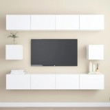VidaXL Set dulapuri TV, 6 piese, alb, lemn prelucrat