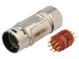 Conector M23 Mufă 12 PIN Tată Lipire Drept 7A Aurit