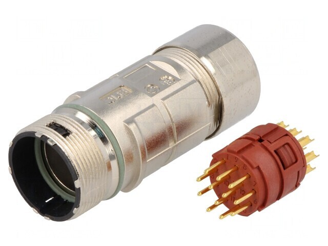 Conector M23 Mufă 12 PIN Tată Lipire Drept 7A Aurit