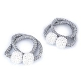Set 2 magneti decorativi pentru perdele si draperii, Alb-gri, Crisalida
