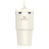 Stanley Quencher H2.O FlowState&trade; Tumbler pahar din oțel inoxidabil cu pai mic Cream 2.0 600 ml