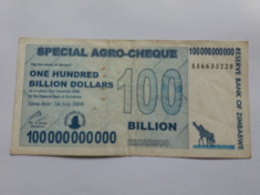 Zimbabwe - 100000000000 100 000 000 000 o suta miliarde dollars 2008 foto