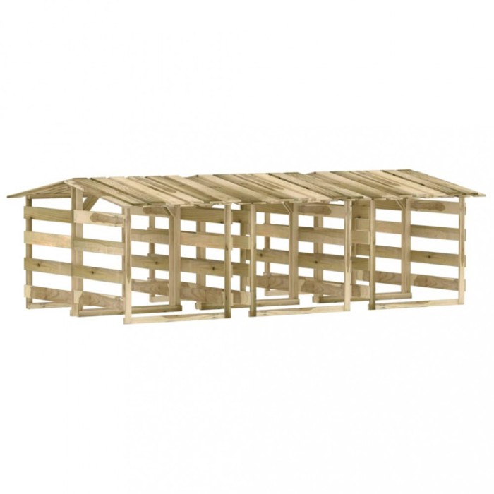 Pergole cu acoperis, 6 buc., 100x90x100 cm, lemn de pin tratat