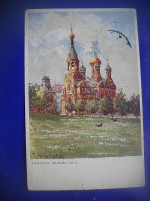 HOPCT 434 N KARLSBAD/KARLOVY VARY CEHIA 1930 BISERICA RUSEASCA-CIRCULATA foto