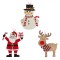 Decoratiuni Brad Craciun, Figuri Lemn, Glitter, 6cm, Set 8 Buc, Multicolor