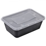 Set Recipiente Alimente, Capacitate 750 ml, Negru, 5 Bucăți, Capace Translucide, Oem