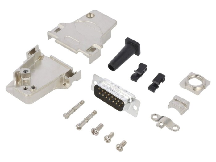 Conector D-Sub 15 pini tată 45&deg;