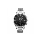 Cumpara ieftin Ceas Barbatesc Geneva Blue WZ1286, Quartz, Otel Inoxidabil, Argintiu, Cadran Negru, Analogic, 44mm